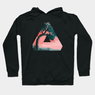 Artistic Triangle With A Calm Tree Sunset Scene Hoodie